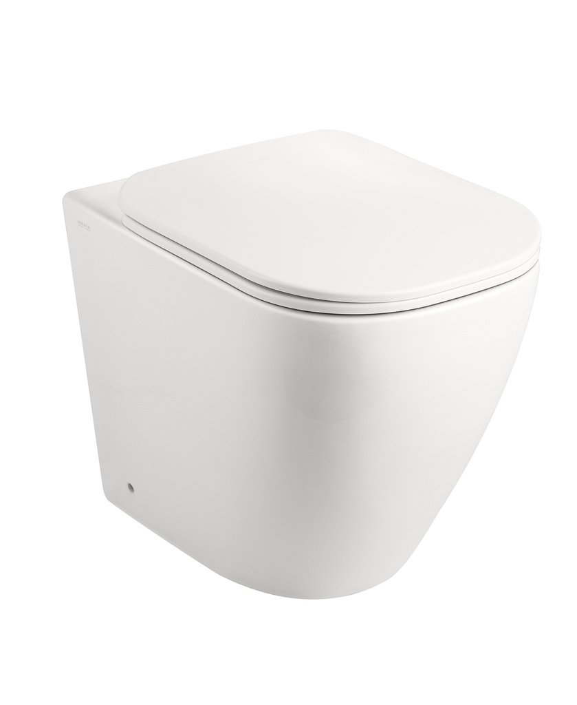 Coppia di Sanitari Filo Muro a Terra della Serie Sophia Completa di WC, Bidet, Sedile Softclose e Fissaggi