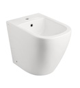 Coppia di Sanitari Filo Muro a Terra della Serie Sophia Completa di WC, Bidet, Sedile Softclose e Fissaggi