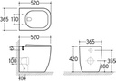 Coppia di Sanitari Filo Muro a Terra della Serie Sophia Completa di WC, Bidet, Sedile Softclose e Fissaggi