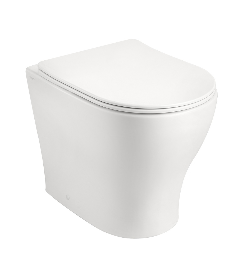 Coppia di Sanitari Filo Muro a Terra della Serie Greta Completa di WC, Bidet, Sedile Softclose e Fissaggi