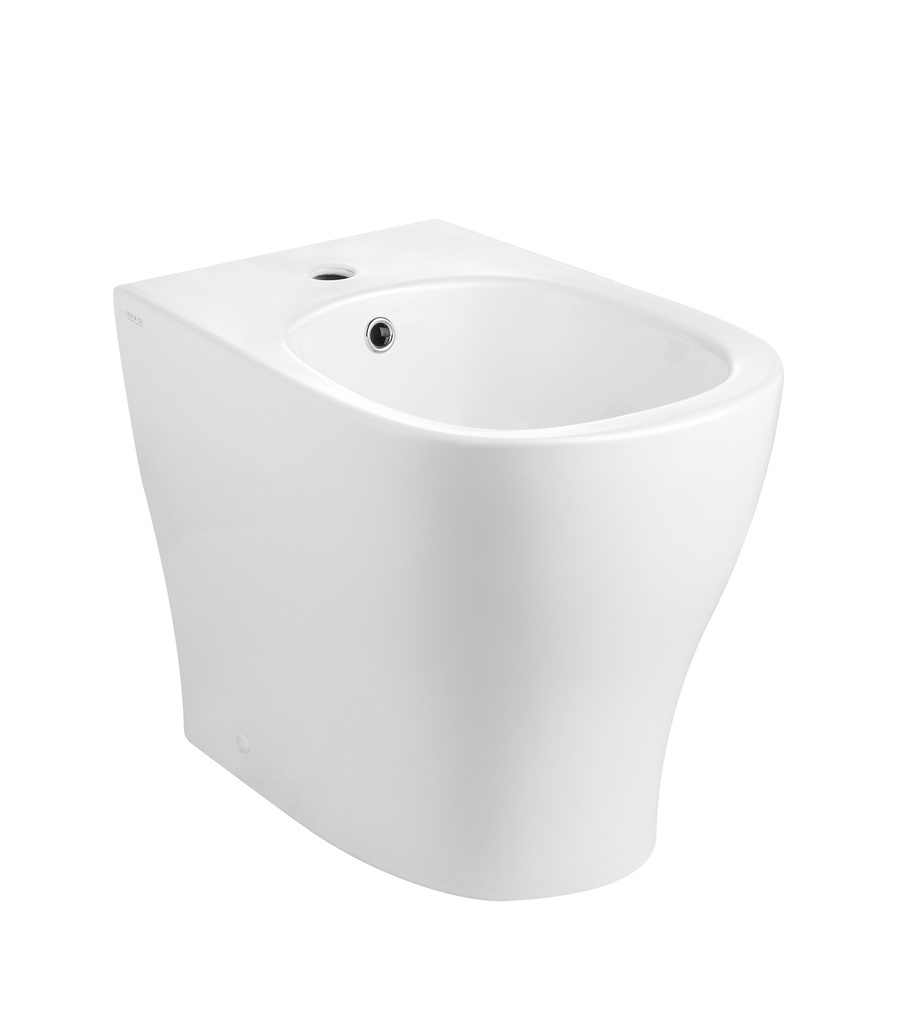 Coppia di Sanitari Filo Muro a Terra della Serie Greta Completa di WC, Bidet, Sedile Softclose e Fissaggi