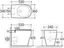 Coppia di Sanitari Filo Muro a Terra della Serie Greta Completa di WC, Bidet, Sedile Softclose e Fissaggi