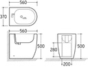 Coppia di Sanitari Filo Muro a Terra della Serie Agata Completa di WC, Bidet, Sedile Softclose e Fissaggi