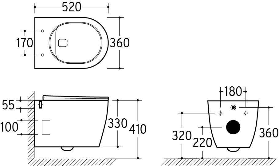 Coppia di Sanitari Sospesi della Serie Dara Completa di WC, Bidet, Sedile Softclose e Fissaggi