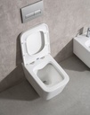 Coppia di Sanitari Sospesi della Serie Quadra Completa di WC, Bidet, Sedile Softclose e Fissaggi