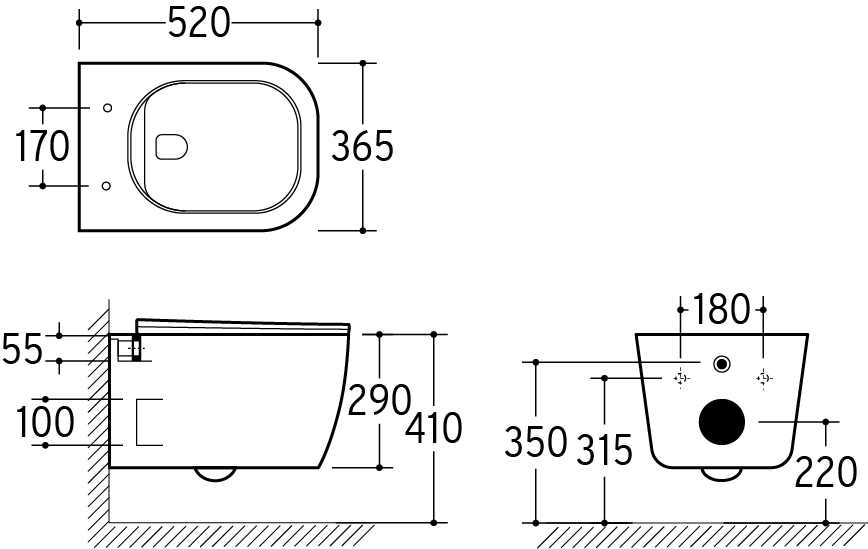 Coppia di Sanitari Sospesi della Serie Sophia Completa di WC, Bidet, Sedile Softclose e Fissaggi