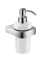 Chromed Zinc Soap Dispenser with Satin Crystal with Dispenser and Support of the Concept Serie