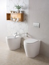 Coppia di Sanitari Filo Muro a Terra della Serie Agata Completa di WC, Bidet, Sedile Softclose e Fissaggi